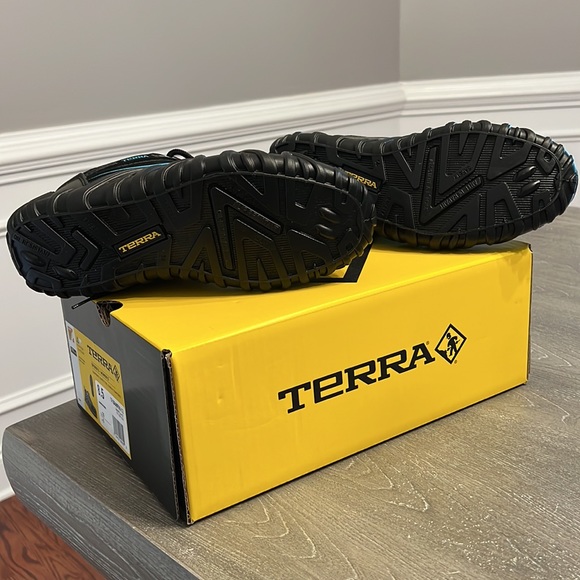 Terra Spider X Composite Safety Toe Shoes size 8.5 Black/Aqua New with Tags - Picture 2 of 8